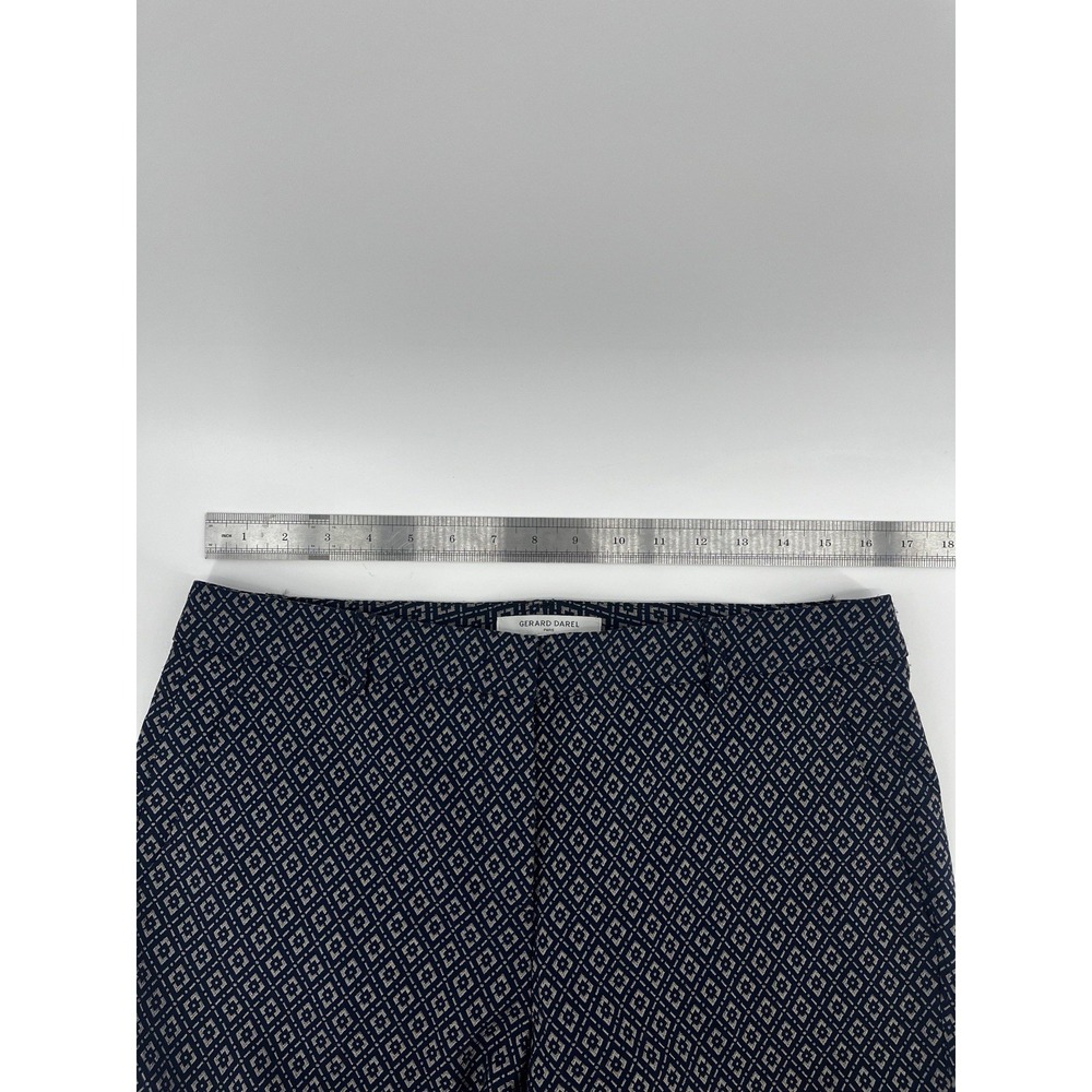 Gerard Darel Paris Andra Geometric‎ Print Trousers Navy White Size 42 - Picture 6 of 11